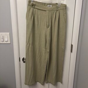 Linen Blend Trousers | Stradivarius | Size 8